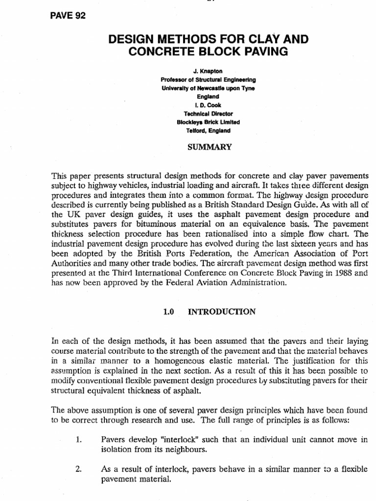 Design Methods for Block Paving | PDF | Road Surface | Road