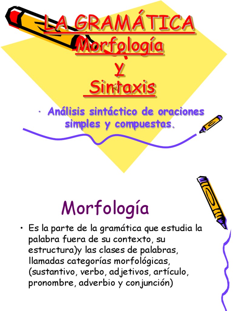 La Gramática Morfología y Sintaxis Predicado (Gramática