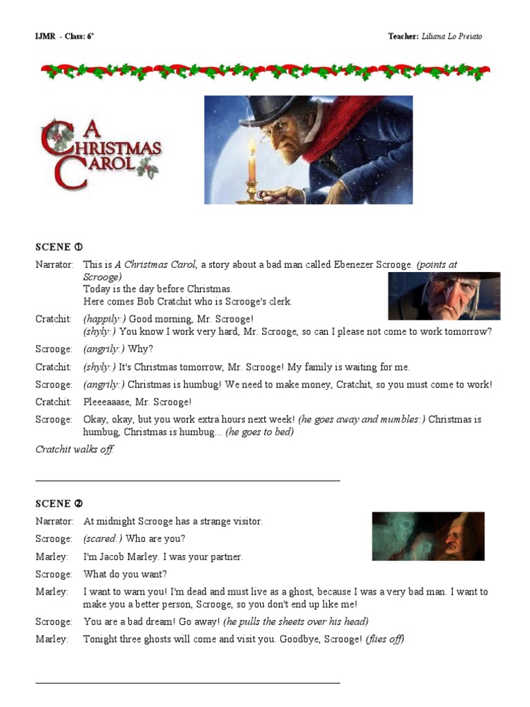 A Christmas Carol Short Script  Ebenezer Scrooge  A Christmas Carol