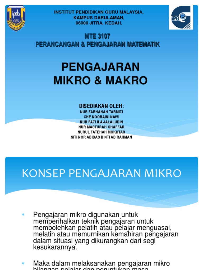 Perbezaan Pengajaran Mikro Dan Makro Pdf
