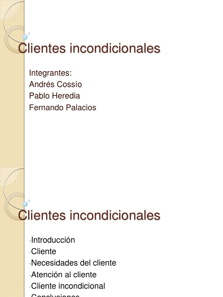 Creación de Clientes Incondicionales | PDF | Cliente | Servicio al Cliente