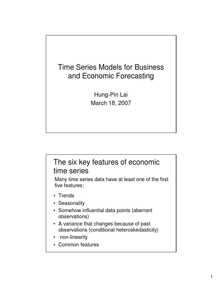 Time Series Models For Business and Economic Forecasting: Hung-Pin Lai ...