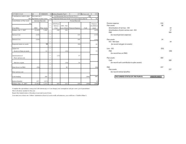 Pension Worksheet