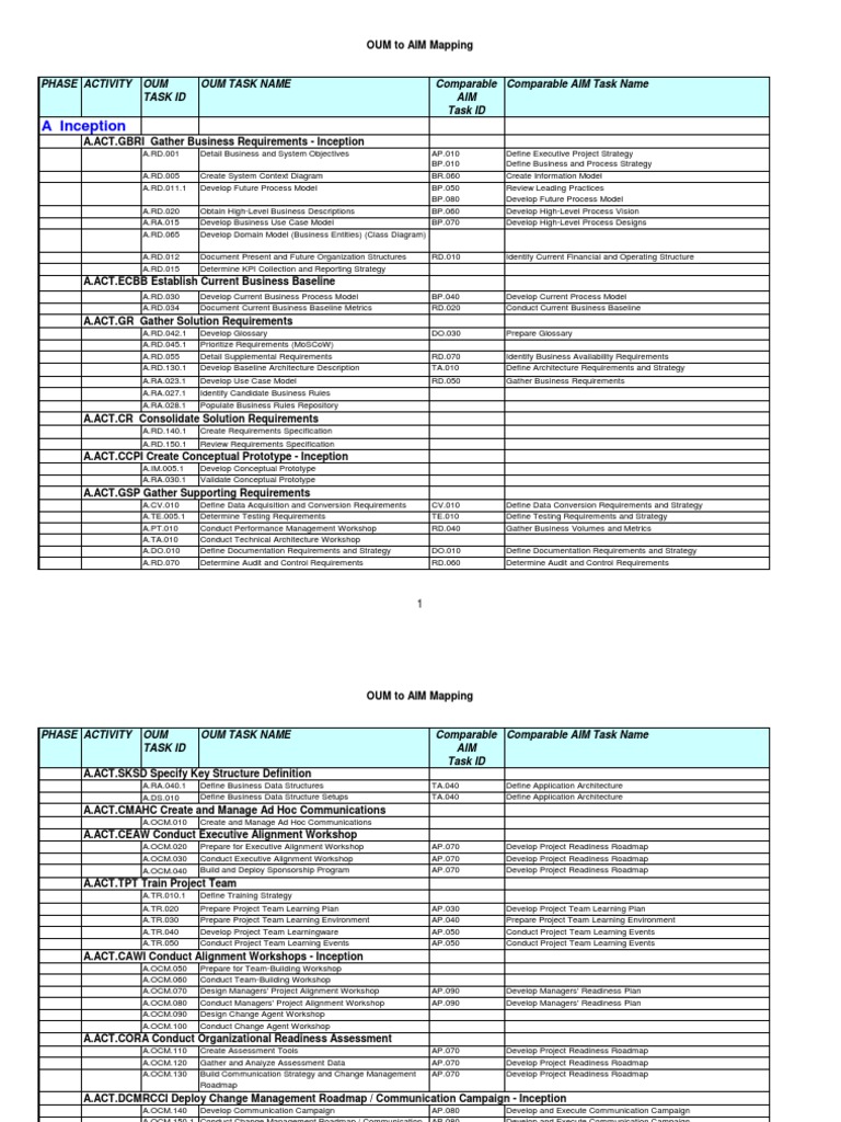 OUM to AIM Methodology Overview | PDF | Databases | Strategic Management