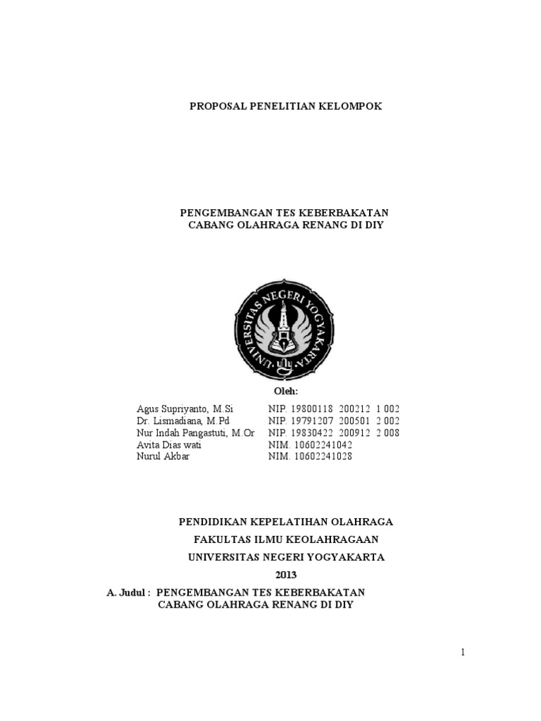 Judul Skripsi Olahraga Renang