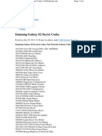 Samsung Galaxy s2 Secret Codes