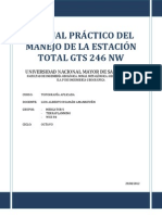 MANUAL PRÁCTICO DEL MANEJO DE LA ESTACIÓN TOTAL GTS 246 NW