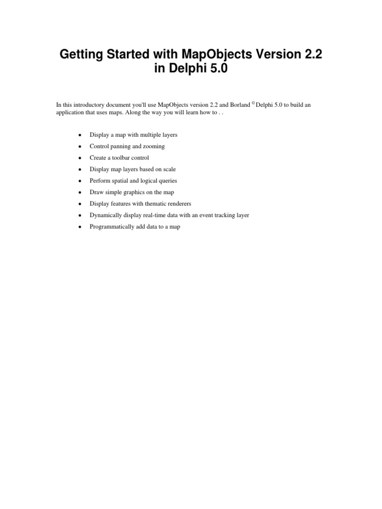 Mapobjects Delphi | PDF | Button (Computing) | Double Click
