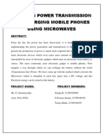 Wireless Power Transmission For Charging Mobile Phones Using Microwaves