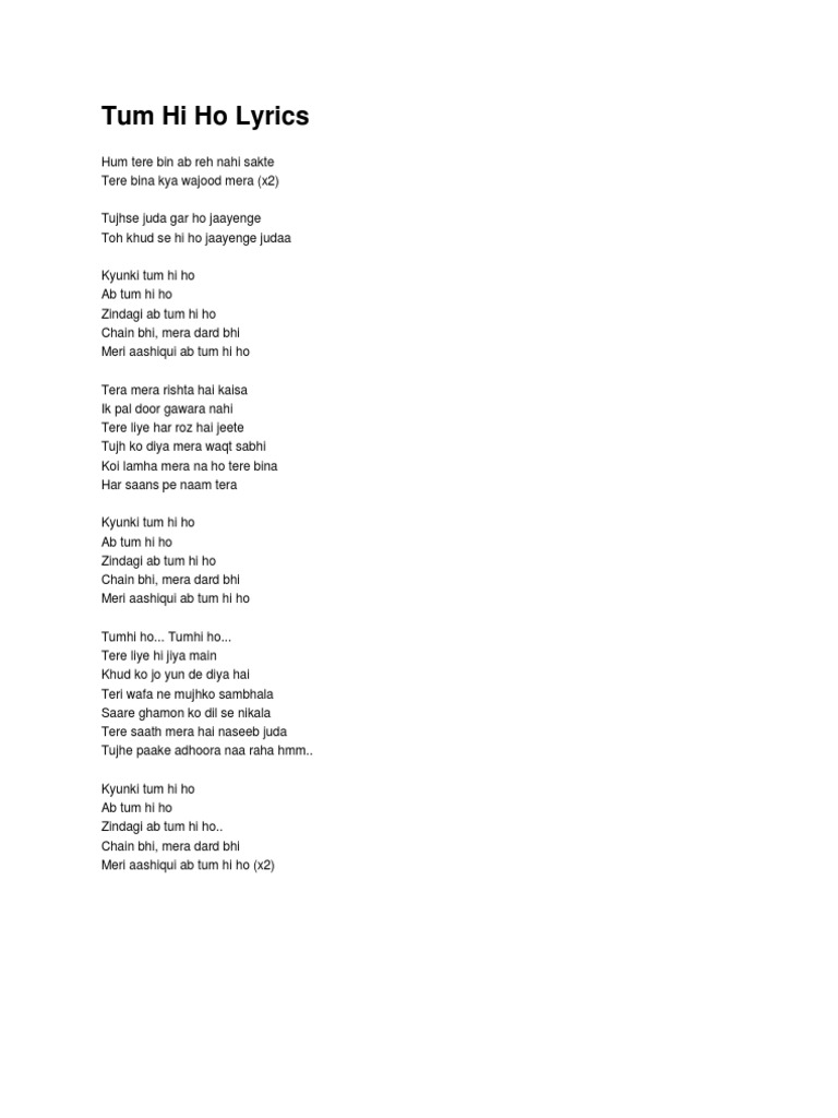 Tum Hi Ho Lyrics
