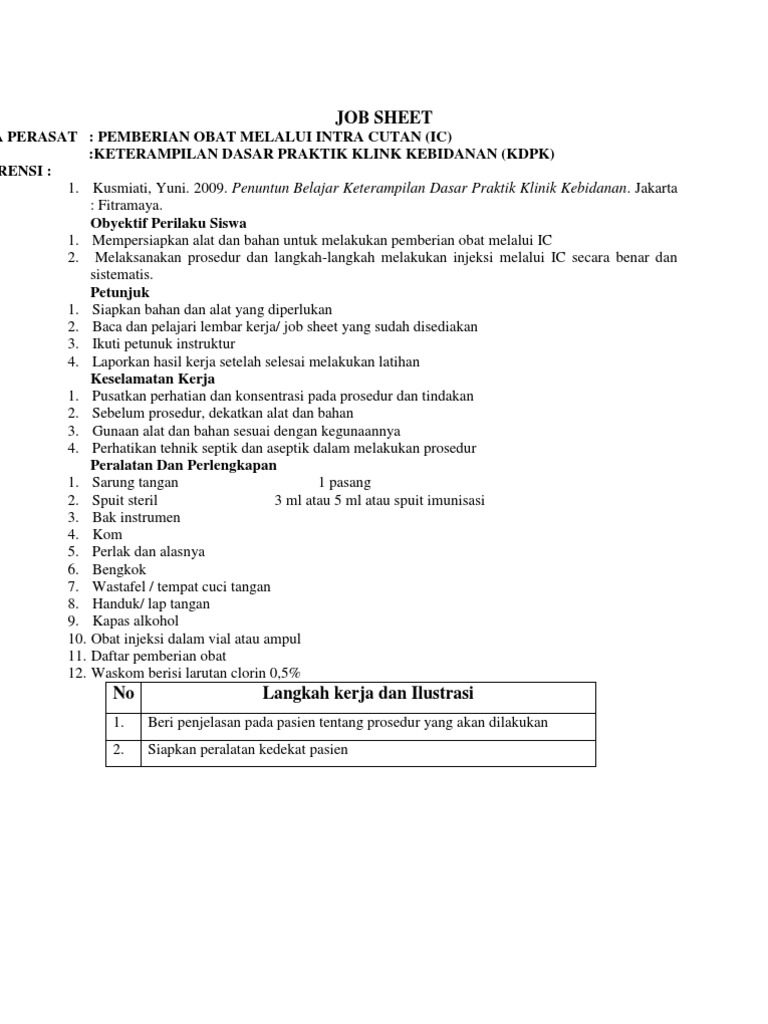 Contoh Job Sheet PDF