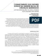 Conhecimento Dos Fatores Envolvdos Na Higiene Bucal de Crianças Queimadas