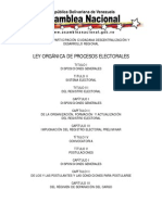 Ley Orgánica de Los Procesos Electorales 20 /05/ 09