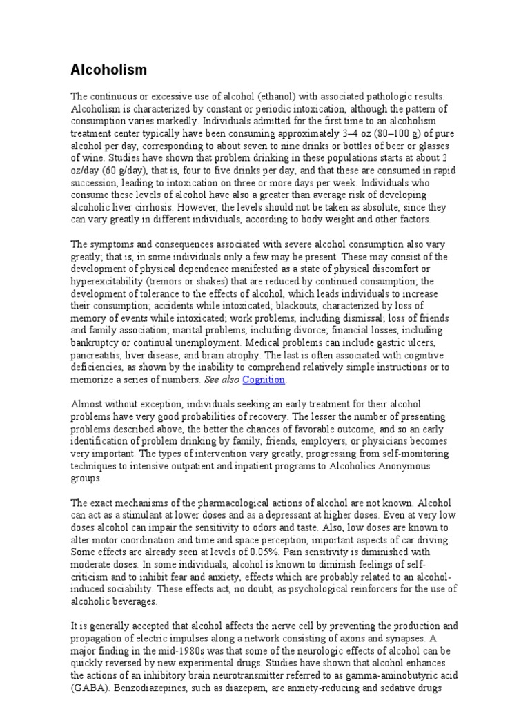 Alcoholism Alcoholism Substance Abuse