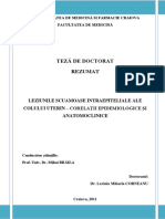 Leziunile Scuamoase Intraepiteliale Ale Colului Uterin - Corelaţii Epidemiologice Şi Anatomoclinice