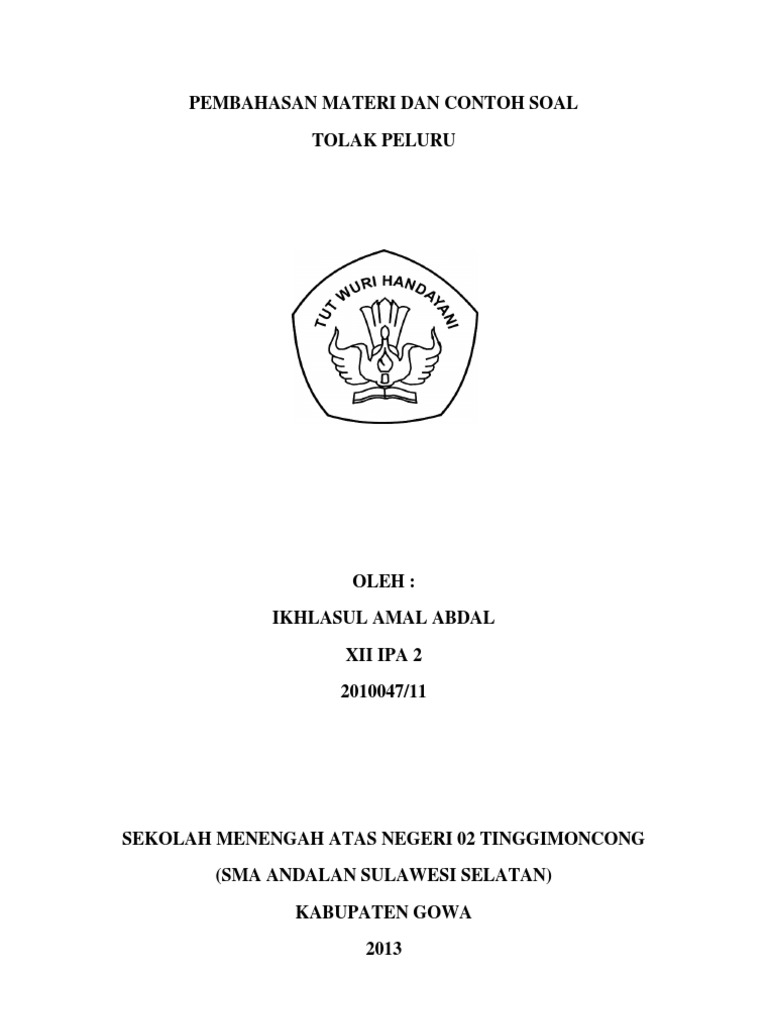 Pembahasan Materi Dan Contoh Soal Tolak Peluru