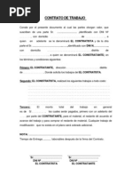 Contrato de Trabajo Simple  Economias  Labor