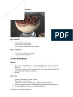 Mousse de Maracujá Com Chocolate