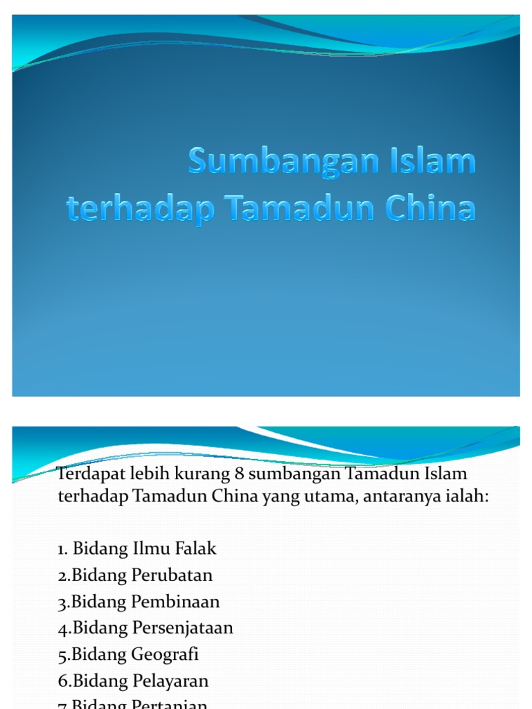 Sumbangan Islam Terhadap Tamadun China PDF  PDF