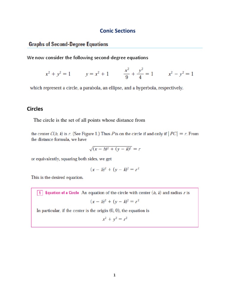 Understanding Conic Sections: Circles | PDF
