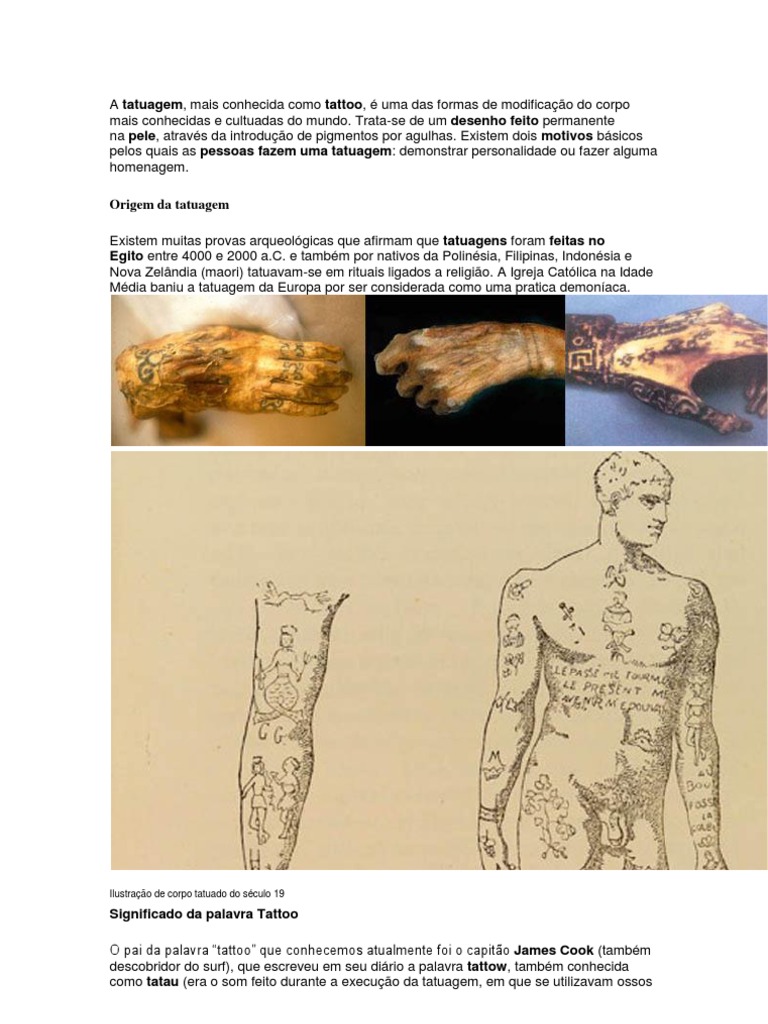 Origem Da Tattoo1 | PDF | Tatuagem | Religião e crença