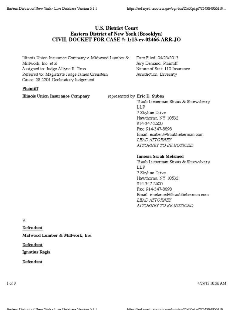 ILLINOIS UNION INSURANCE COMPANY v. MIDWOOD LUMBER
