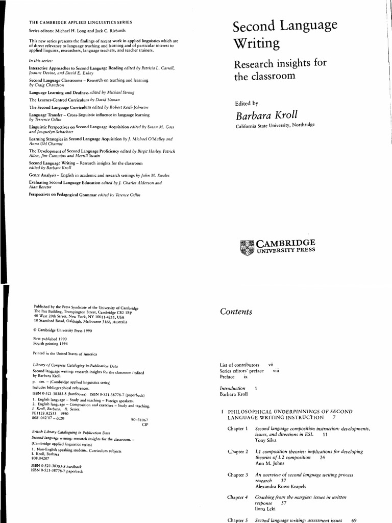 Second Language Writing PDF | PDF