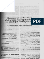 Horacio M. Lynch - El Recurso Extraordinario Por Arbitrariedad y La Responsabilidad Del Estado Por Errores Judiciales - LL 1990-D, 719