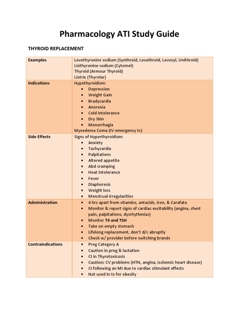 Pharmacology ATI Study Guide Diabetes Endocrine System