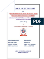 Research Project Report: "Theoritical & Practical Aspect of Asset & Liability Management in Commercial Bank (HDFC) "