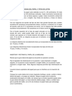 Medidas del papel y tipos de letra en máquinas de escribir