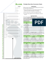 Printable Shoe Size Charts by Age