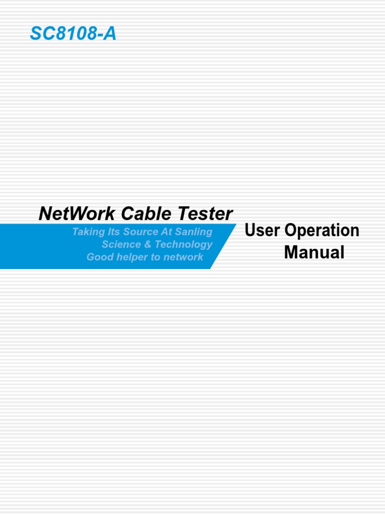 Network Cable Tester SC8108A PDF PDF Electrical Connector
