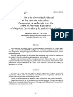 Atencion A La Diversidad en Los Centros Educativos Propuesta de Reflexion y Accion Sobre Proyecto Educativo El Proyecto Curricular y La Practica en El Aula PDF