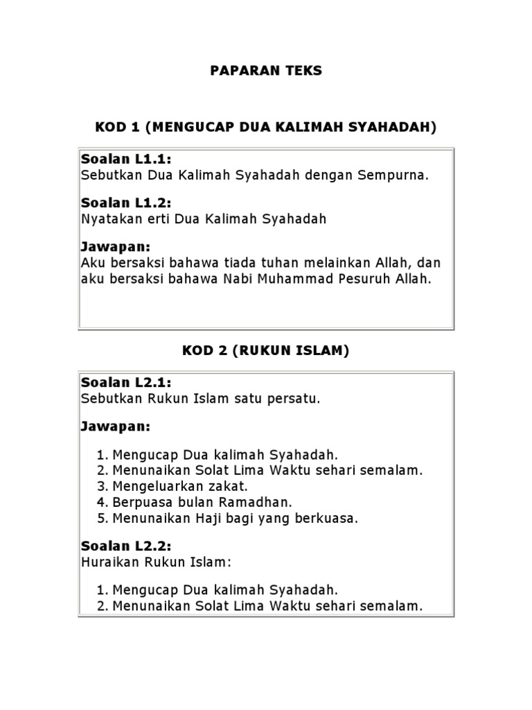 Paparan Teks Pafa Pdf