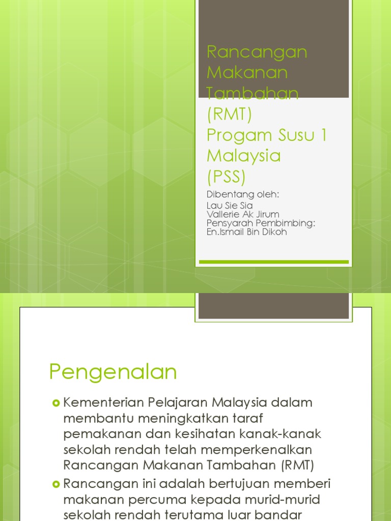 Nota Pendidikan Kesihatan Rancangan Makanan Tambahan Pdf