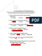 Worksheet Over Cultures of North America