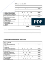 E-Portfolio Assessment Schemegenetics Unit