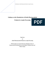 Guidance on the Manufacture of Sterile Pharmaceutical Products by Aseptic Processing