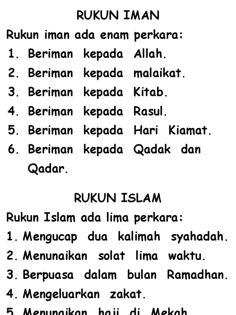 Rukun Iman Pdf