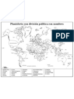 Mapa Mundi Con Division Politica Con Nombres para Imprimir