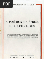 Salazar. a Politica de Africa e Os Seus Erros.1967