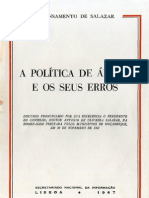 Salazar. A Politica de Africa e Os Seus Erros.1967