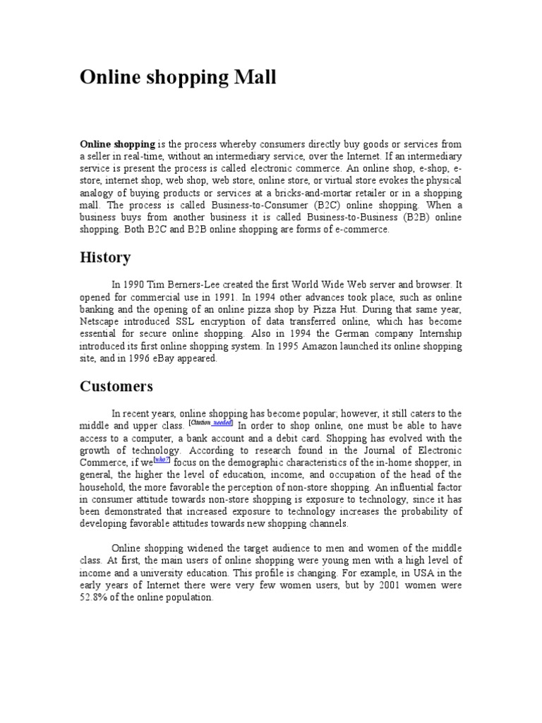 Online Shopping PDF Online Shopping Retail