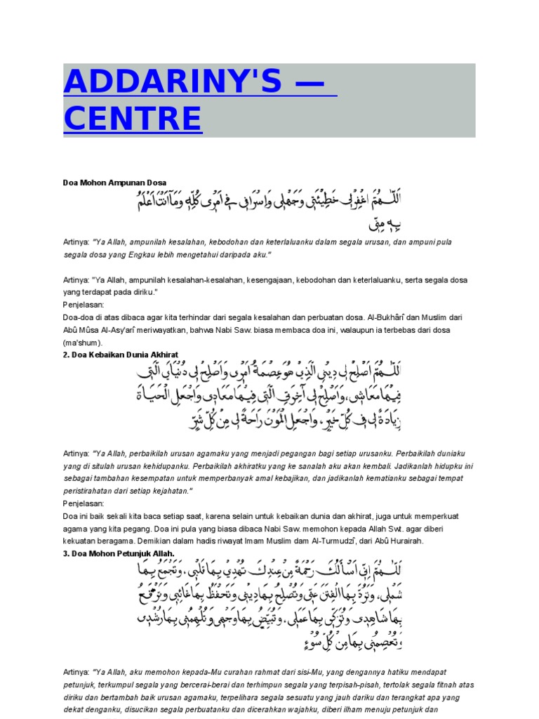 Doa Mohon Ampunan Dosa Pdf