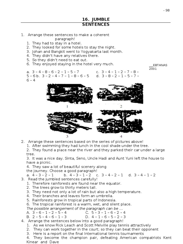 Jumbled Sentences and Paragraphs Guide | PDF | Nature