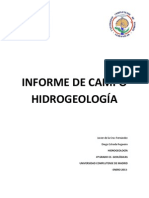 Memoria de Campo de Hidrogeologia en PDF