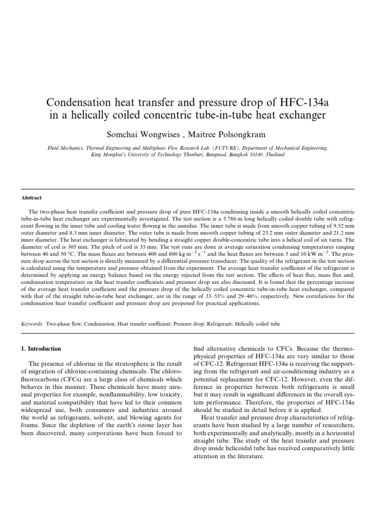 PHD - Condensation Heat Transfer and Pressure Drop of Hfc-134a in A ...