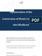 Optimization of Conversion of Waste Cooking Oil Into Biodiesel