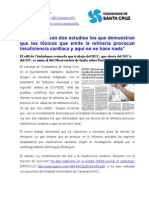 Ya son dos estudios los que demuestran que los tóxicos que emite la refinería provocan insuficiencia cardiaca y aquí no se hace nada